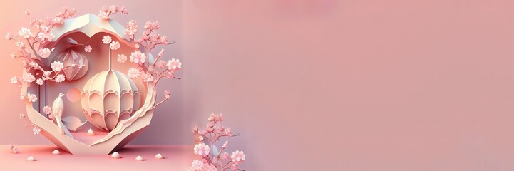Cherry Blossom Day with Copy space Background - A Beautiful Scene for Text or Design