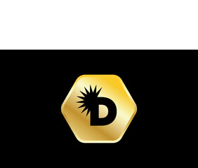 Sun Logo Gold Elegant Modern Initial Simple