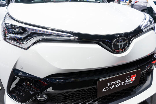 Bangkok, Thailand - Mar 31,2022 : View of Toyota C-HR Hybrid car in Bangkok, Thailand on Mar 31,2022.