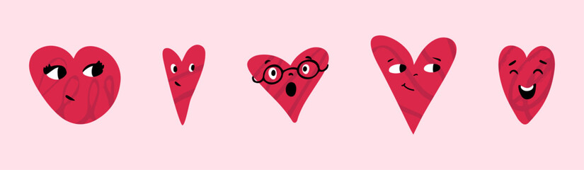 Viva magenta heart emoticons