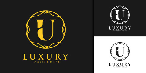 Luxury initial U logo design template