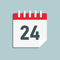 Fototapeta premium Icon page calendar day - number 24