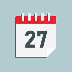 Fototapeta premium Icon page calendar day - number 27