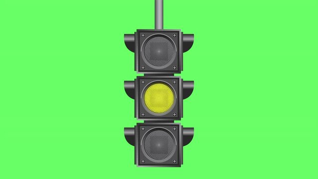 traffic light on a green background