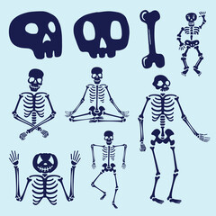 set of halloween skull
