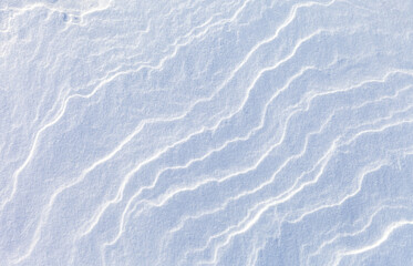 White abstract natural blured background of snowy ice sea surface on cold winter day. Frozen snow...