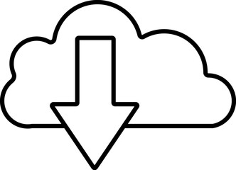 upload icon minimalist cloud with arrows illustration in vector