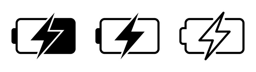 Battery charging UI icon. Battery charge indicator icon.