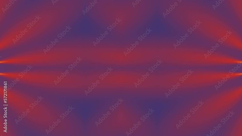 Poster Red strips of light on blue background. 3d rendering loop animation 4K