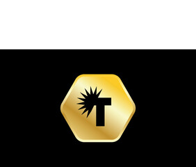 Sun Logo Gold Elegant Modern Initial Simple