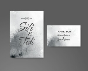 Wedding invitation with abstract watercolor background