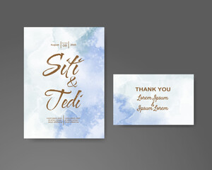 Wedding invitation with abstract watercolor background