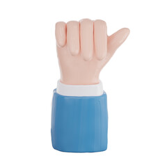 3d render of hand with thumbs up gesture isolated