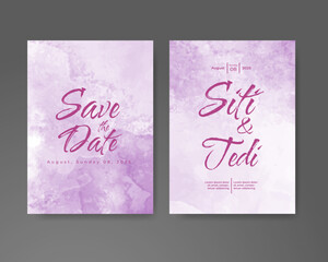 Wedding invitation with abstract watercolor background