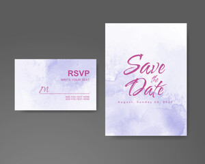 Wedding invitation with abstract watercolor background
