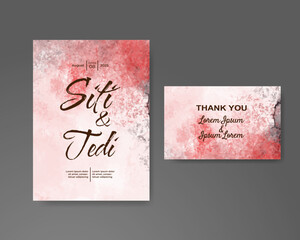 Wedding invitation with abstract watercolor background