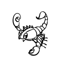 サソリ イラスト ぬりえ