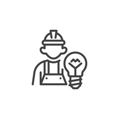 Electrician avatar line icon