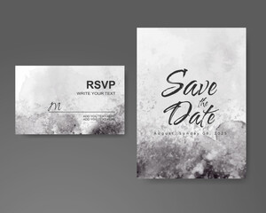 Wedding invitation with abstract watercolor background