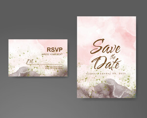 Wedding invitation with abstract watercolor background