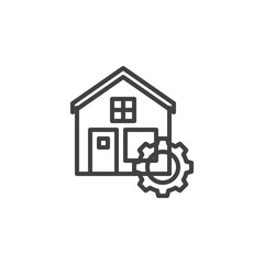 Construction building line icon