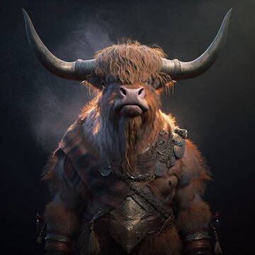 Highland Cow Warrior