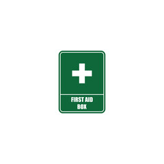 Fototapeta premium First aid box signboard isolated vector graphics