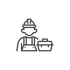 Handyman worker line icon