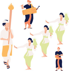 illustration of a balinese people