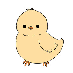 Cute Easter chick color illustration.
