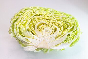 Cabbage isolated on white background. Close-up of cabbage.