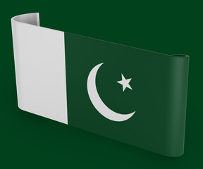 Pakistan Flag Ribbon Banner