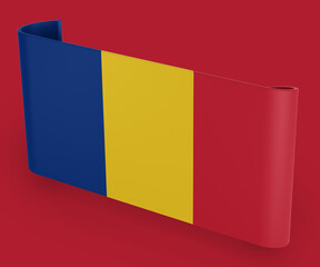 Fototapeta premium Romania Flag Ribbon Banner