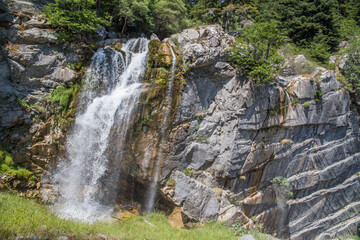 Fototapeta na wymiar waterfalls water springa season in theodoriana, arta greece, 