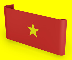 Vietnam Flag Ribbon Banner