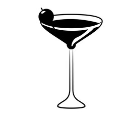 martini glass with olives