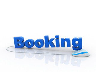 3d rendering booking connected computer mouse