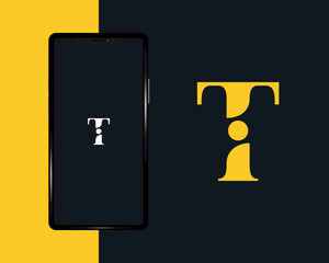 Luxury initial T iT Ti logo design template	