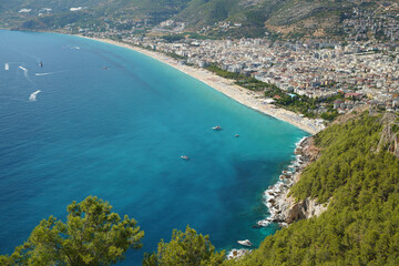 Obraz premium Aerial View of Alanya Town in Antalya, Turkiye