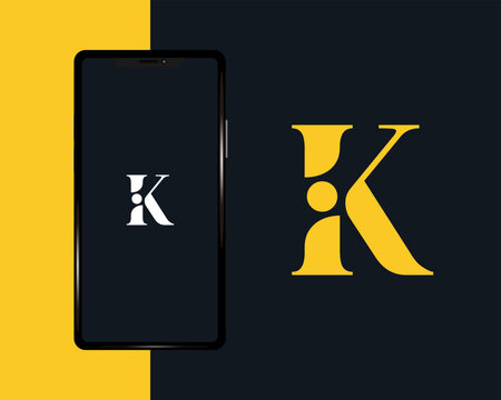 Luxury initial K iK Ki logo design template	
