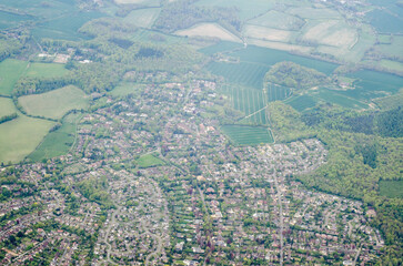 Aerial View of North Beaconsfield, Buckinghamshire on a Spring afternoon - 572179818