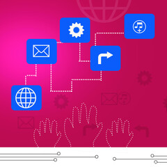 
2d illustration abstract technology background
