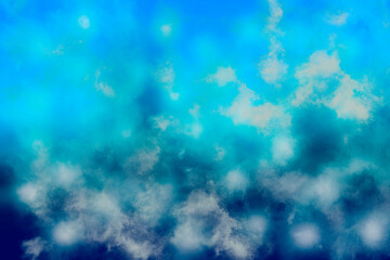 cloud image, blue background with dark shadows