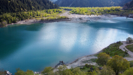 Alpine lake, blue lake, landscape, mountains