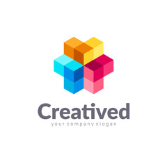 Vector logo design template for business. Creative abstract icon.