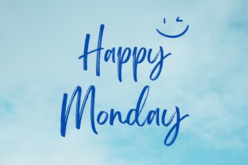 Blue Minimalist Happy Monday 