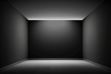 Abstract Luxury black gradient wall and empty studio room background Generative AI