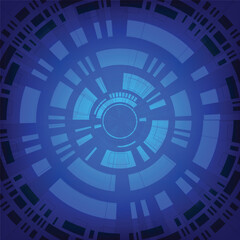 Abstract futuristic blue circle interface background