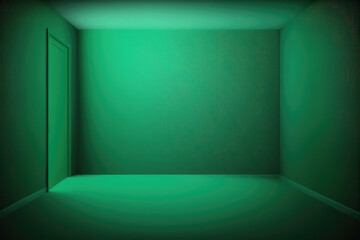 Fototapeta na wymiar Abstract Luxury green gradient wall and empty studio room background Generative AI