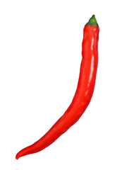 fresh red hot chili pepper isolated